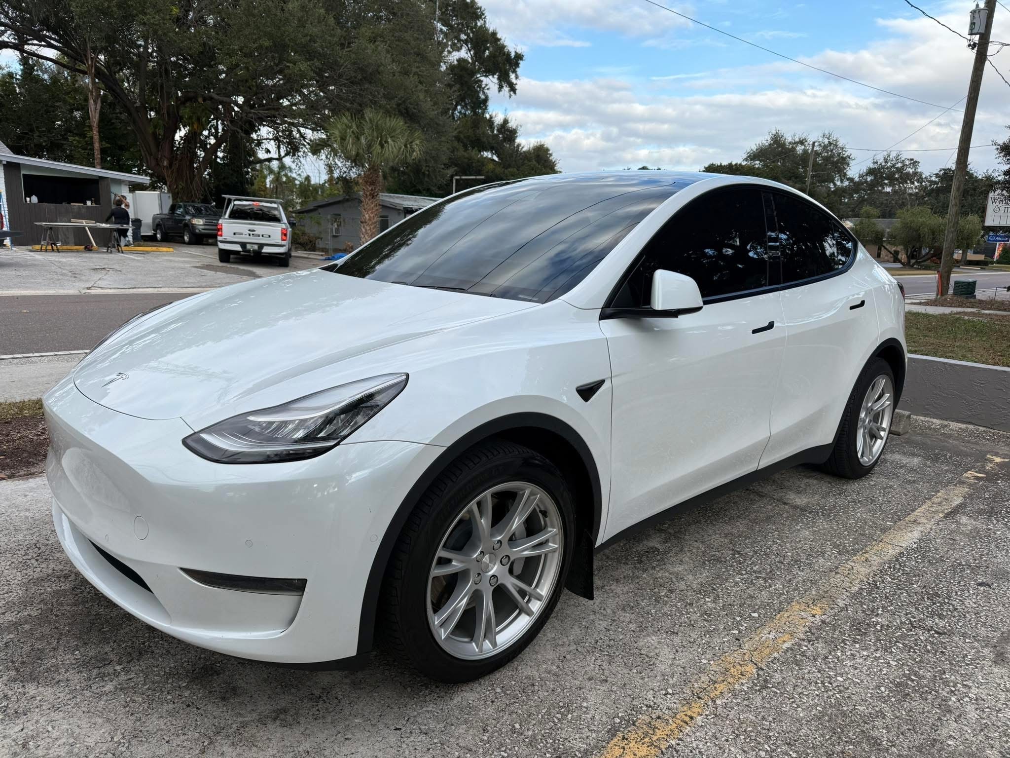 White Tesla Model Y Tint
