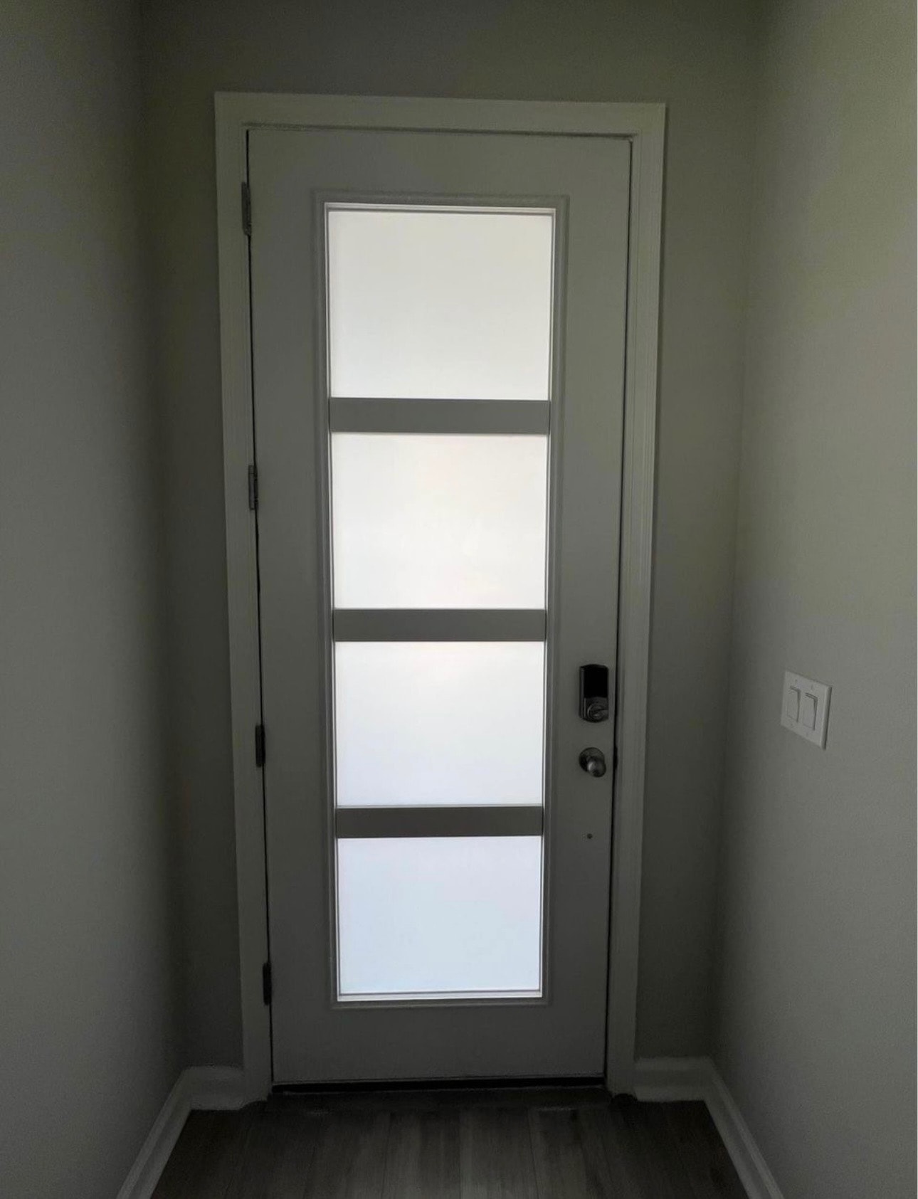 White Entry Door — Frosted