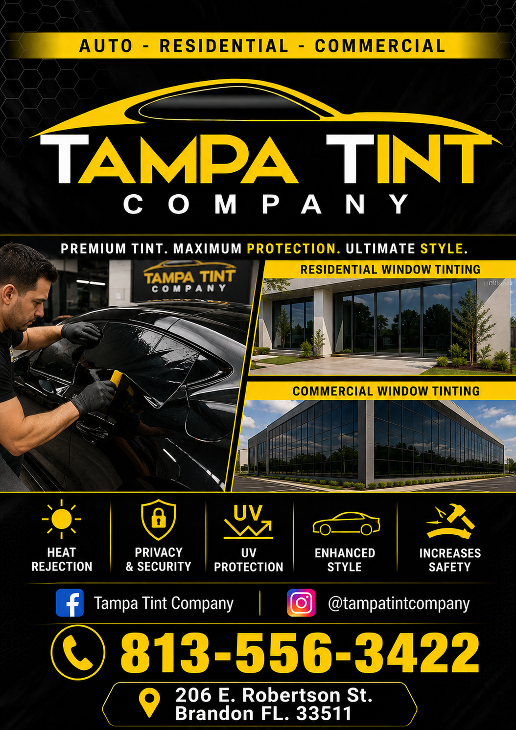 Tampa Tint Company technician at work
